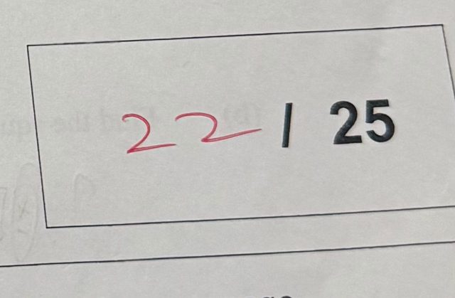 Student math result improving from 22 to 25 marks
